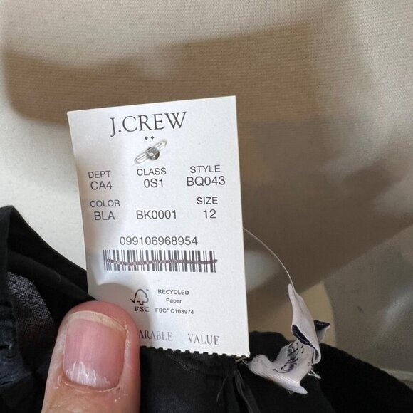 J.Crew $128 V-Neck Midi Dress Size 12 Black BQ043 - Picture 4 of 4